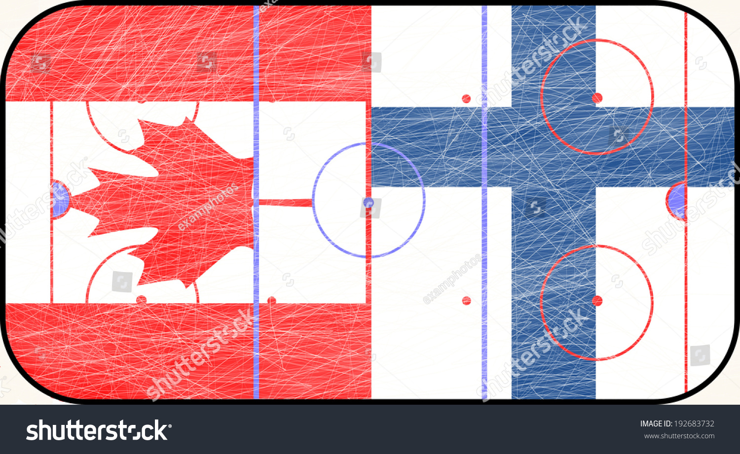 World Hockey Championship Canada Vs Finland Stock Illustration