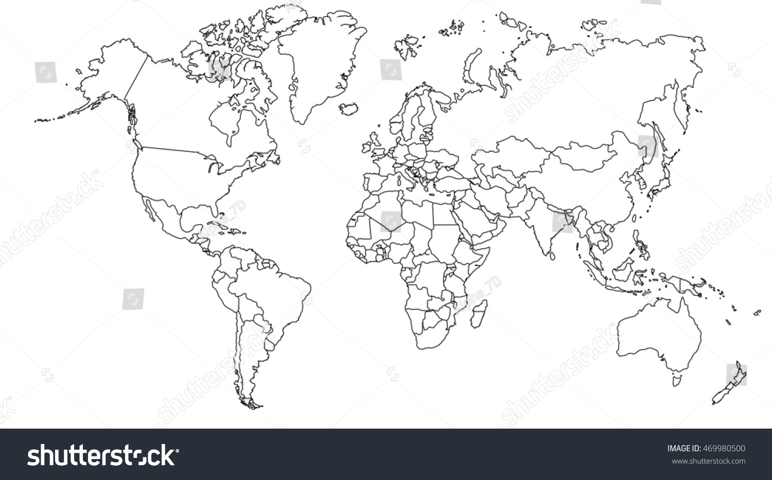 World Map Europe Asia North America Stock Illustration 469980500