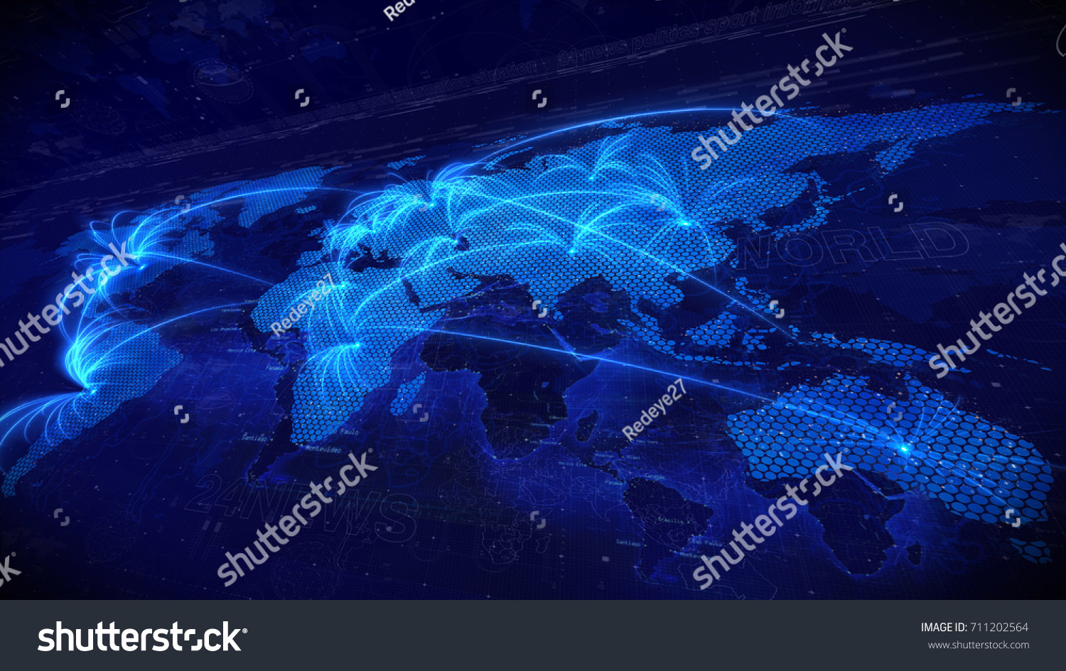 World Map Routes Stock Illustration 711202564