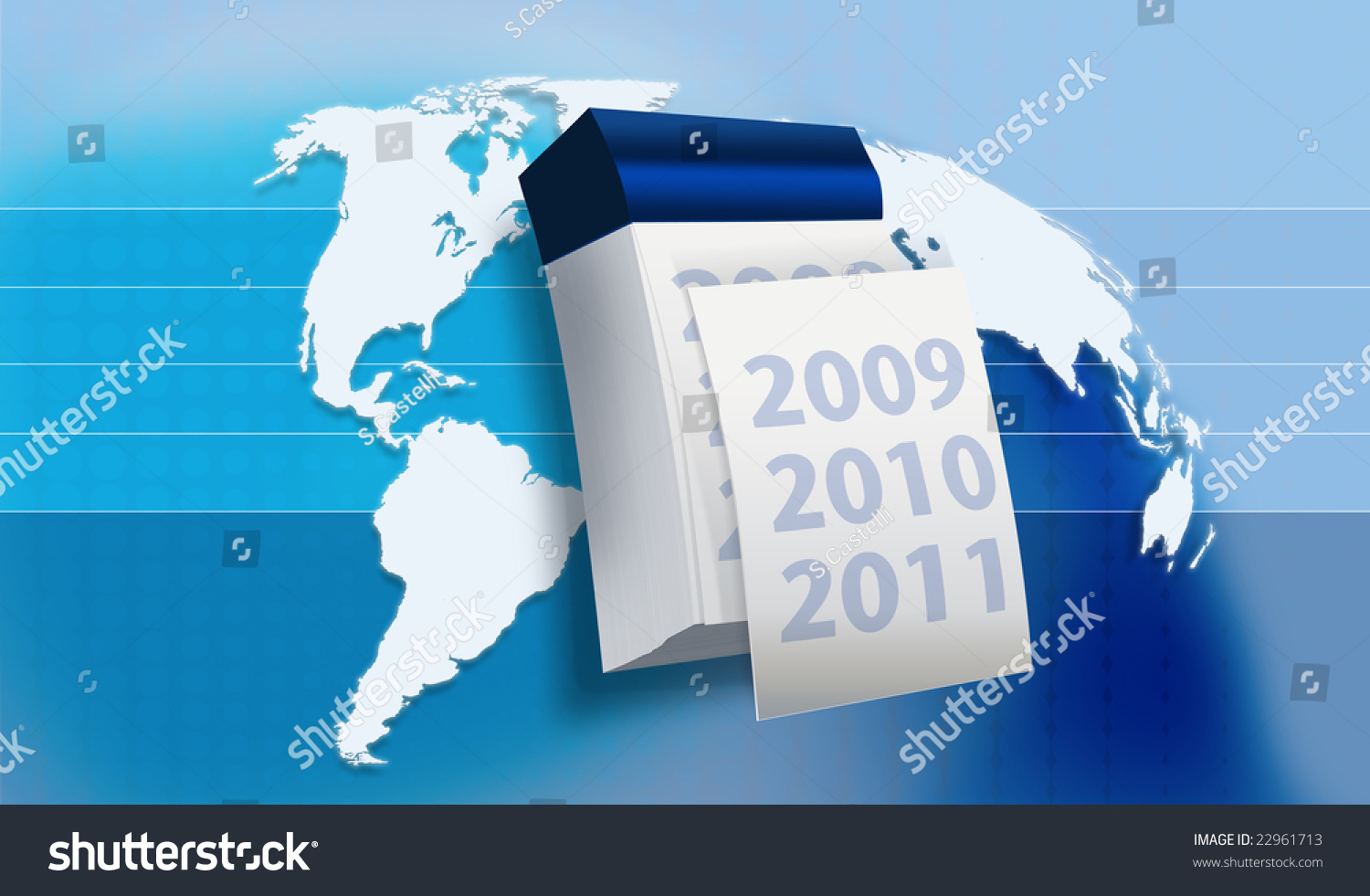 World Map Calender Stock Illustration 22961713 Shutterstock