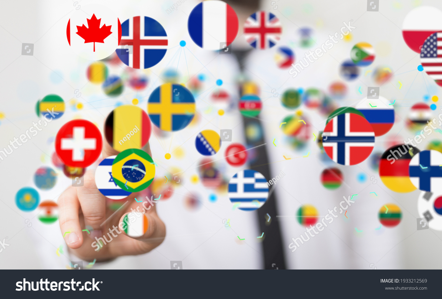 World Map All States Their Flags Stock Photo 1933212569 | Shutterstock