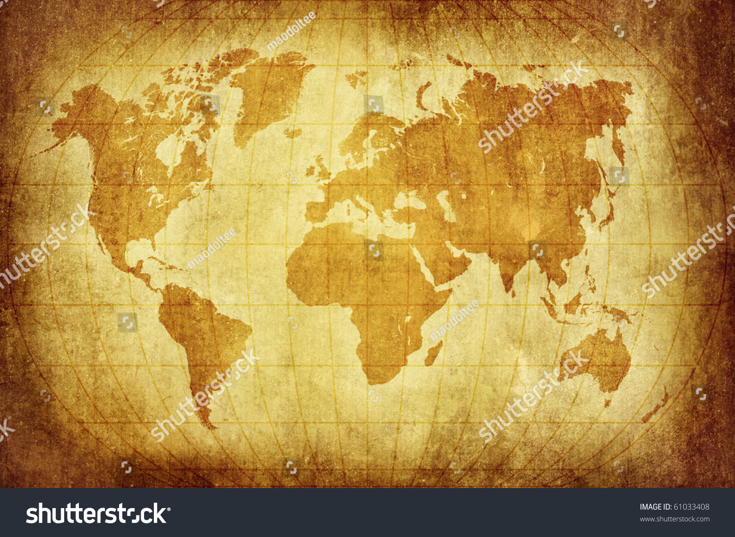 World Map Latitude Longitude Lines Vintage Stock Photo Edit Now