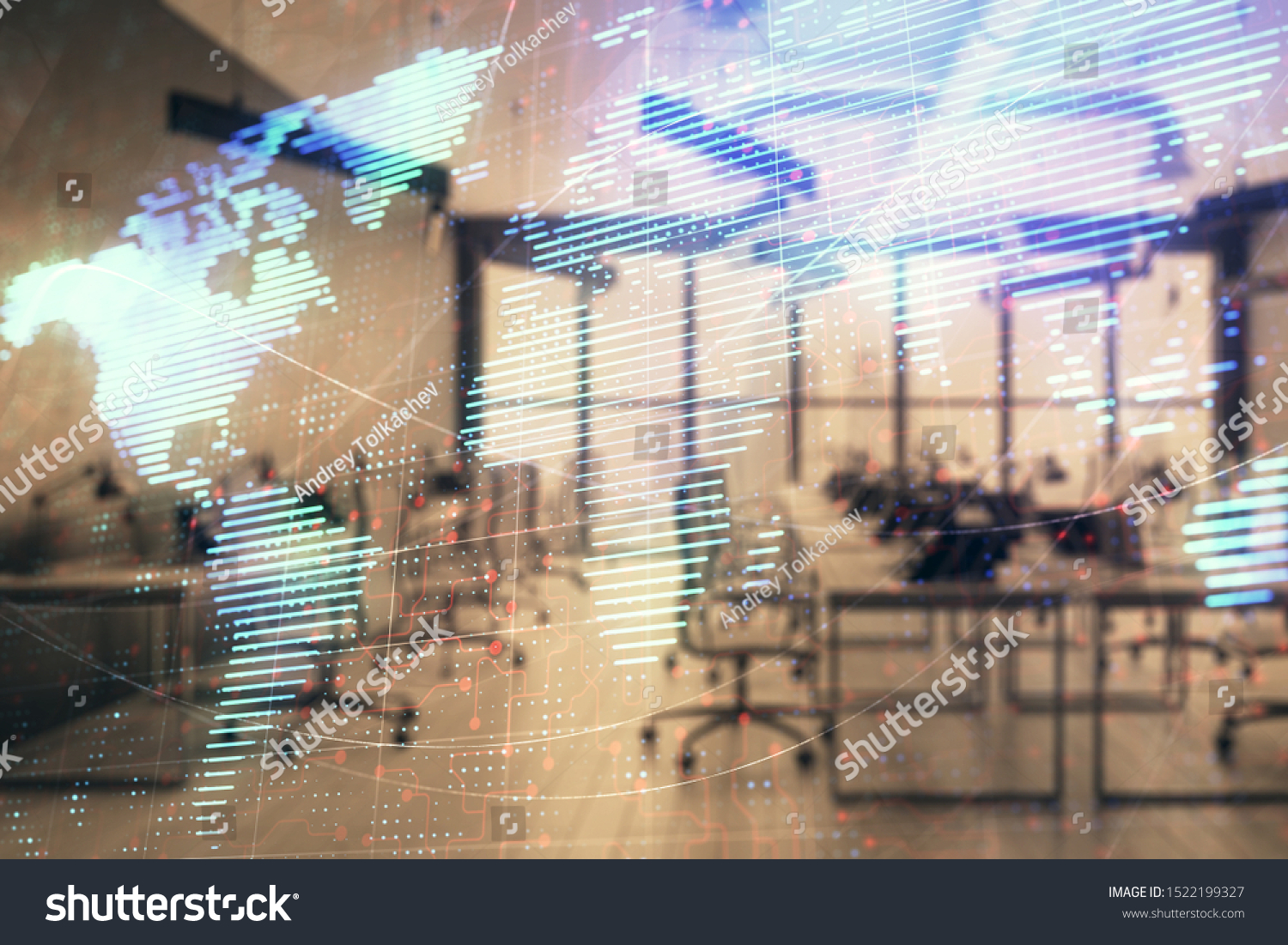 World Map Trading Desk Bank Office Stock Photo (Edit Now) 1522199327