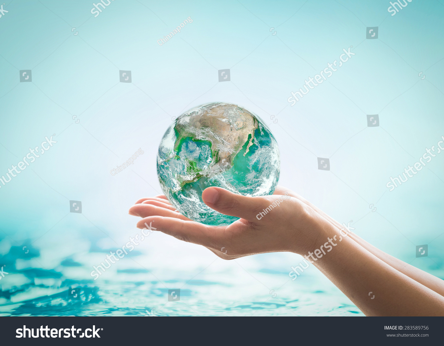 World Ocean Day Saving Water Campaign Stock Photo 283589756 