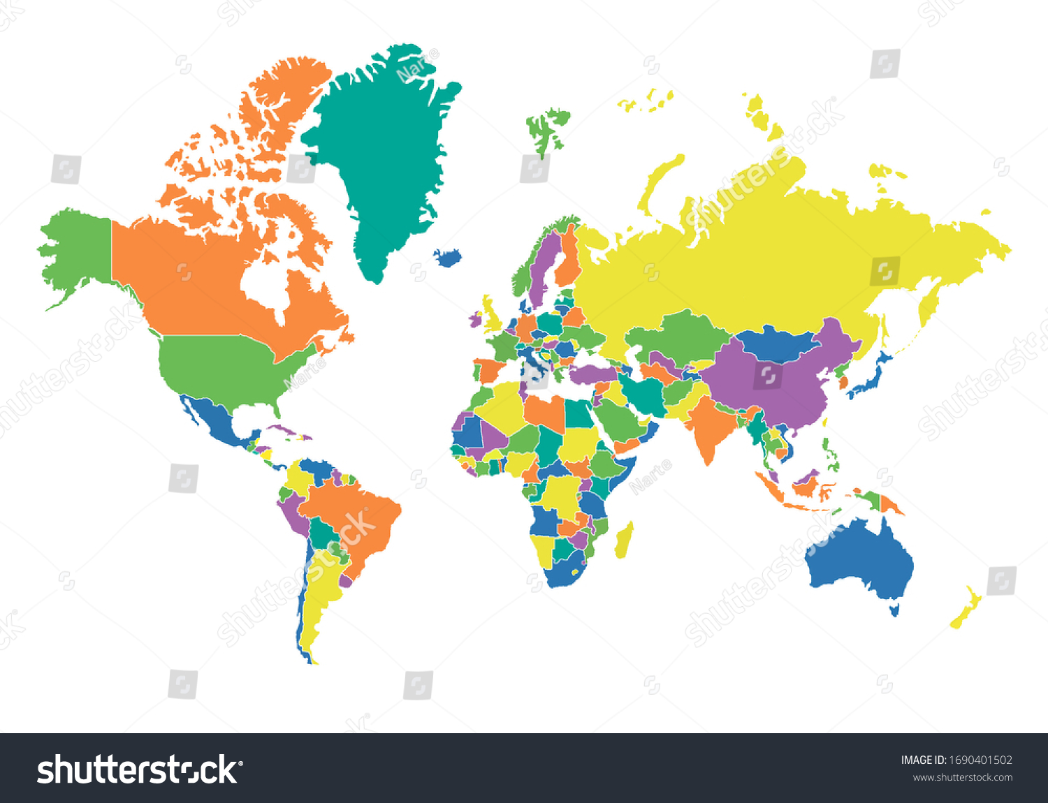 World Political Map Labelled Colorful World Political Map Clearly Labeled Stock Vector (Royalty Free)  289554632 | Shutterstock