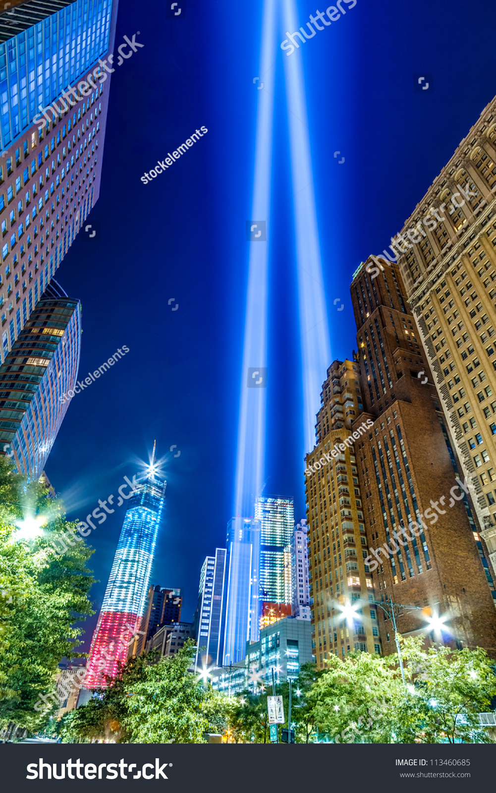 picture Freedom Tower At Night https www shutterstock com image photo world trade center lights freedom tower 113460685