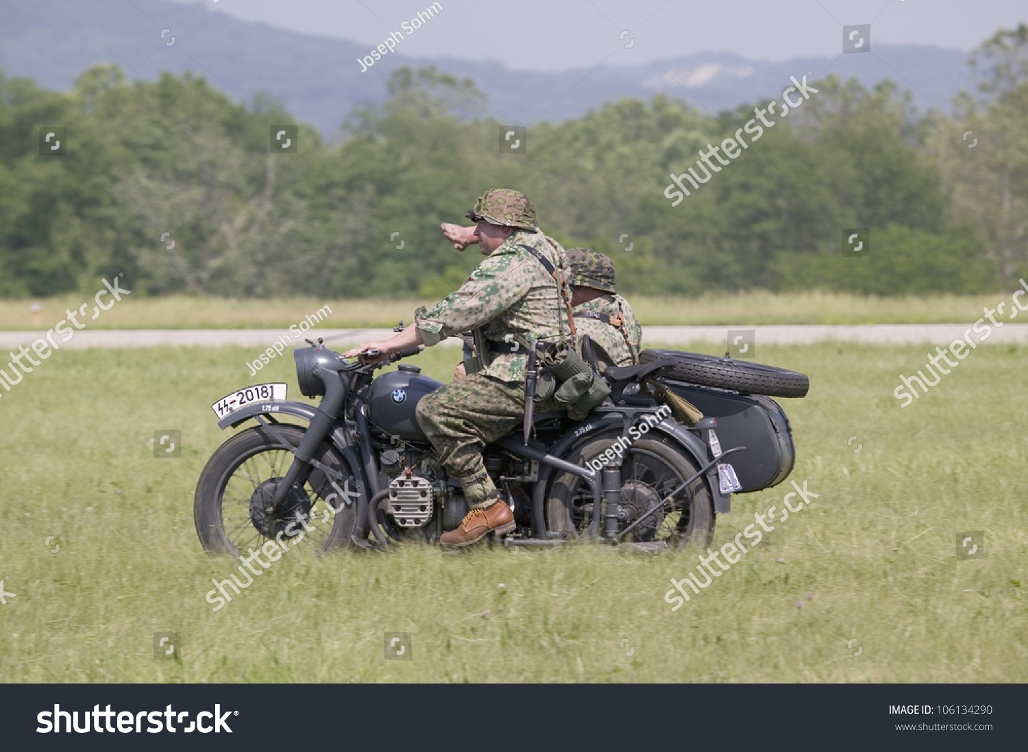 world war ii german soldier on motorcycle at mid atlantic air