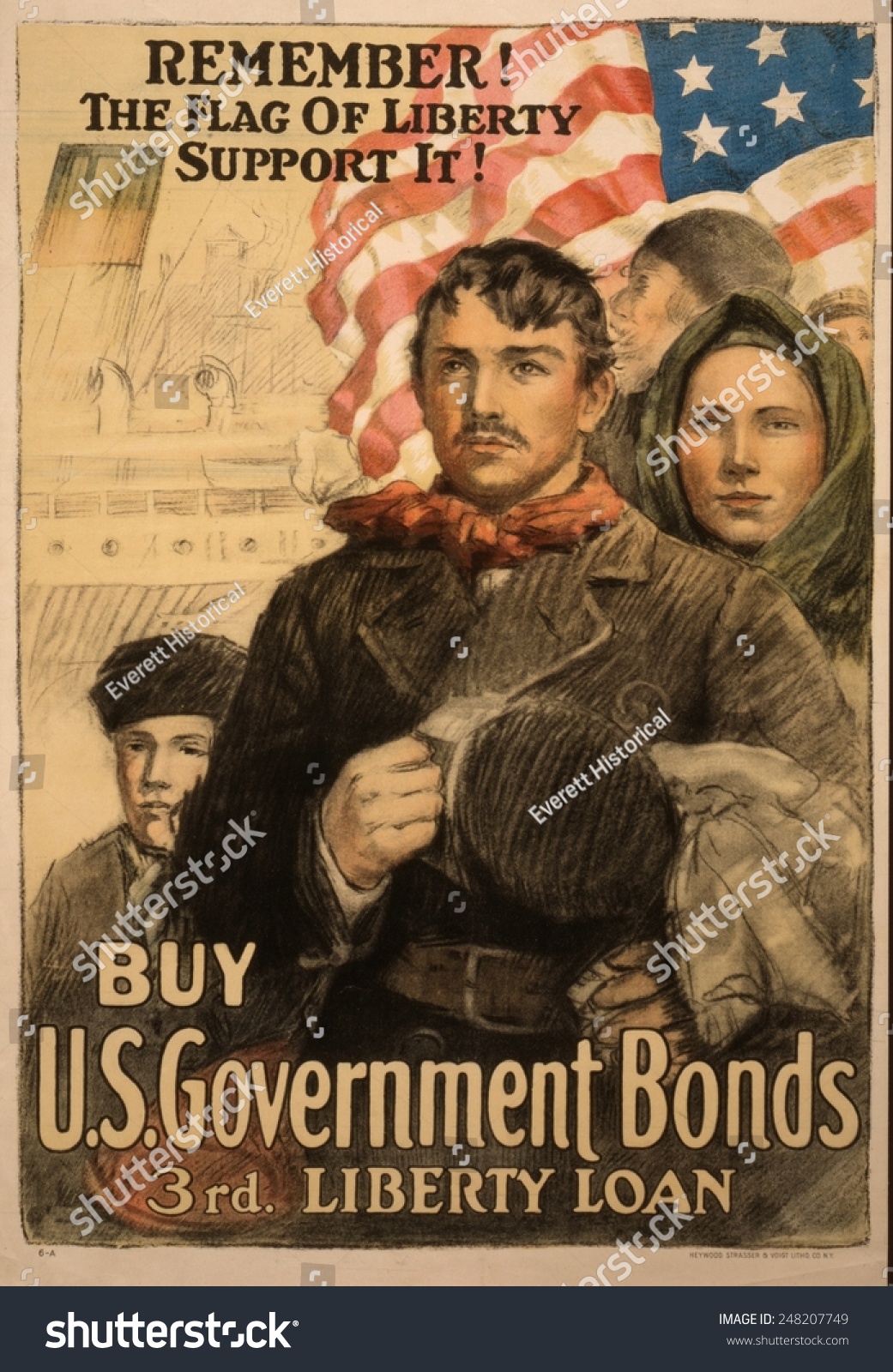 World War 1 Poster Urging Immigrants Stock Illustration  