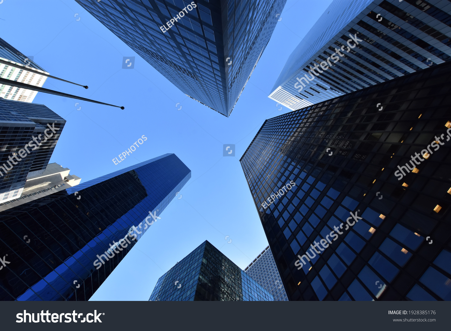 Wormseye View Architecture Blue Background Lower Stock Photo (Edit Now ...