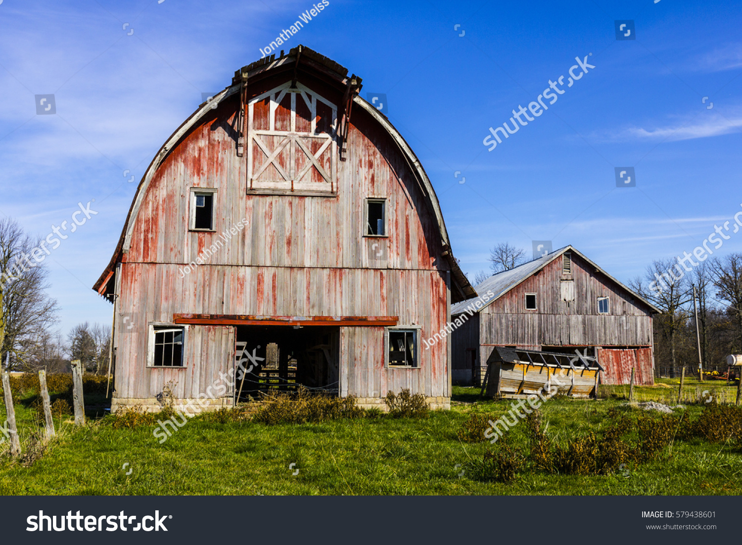 Worn Weathered Corn Farm Barn Indiana Stock Photo Edit Now 579438601