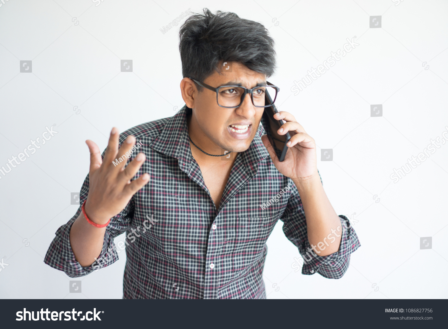 Worried Indian Guy Upset Phone Call Stock Photo Edit Now 1086827756