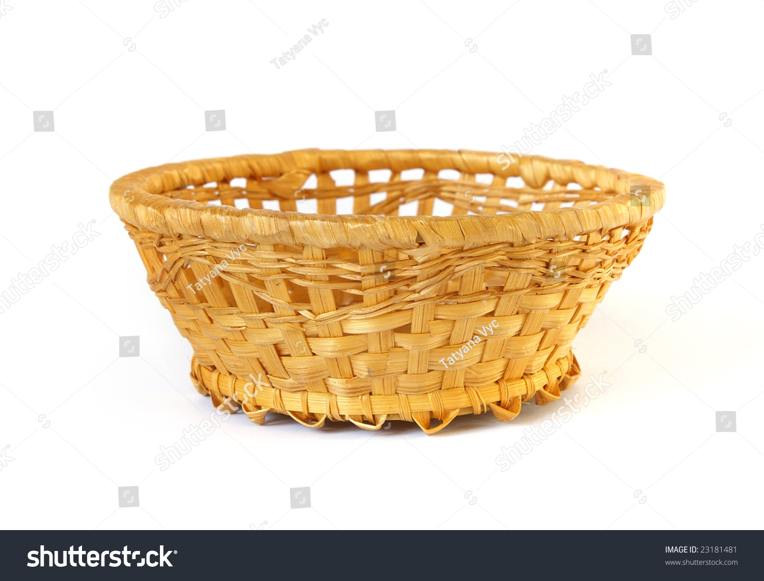 Woven Basket Isolated On A White Background Stock Photo 23181481 ...