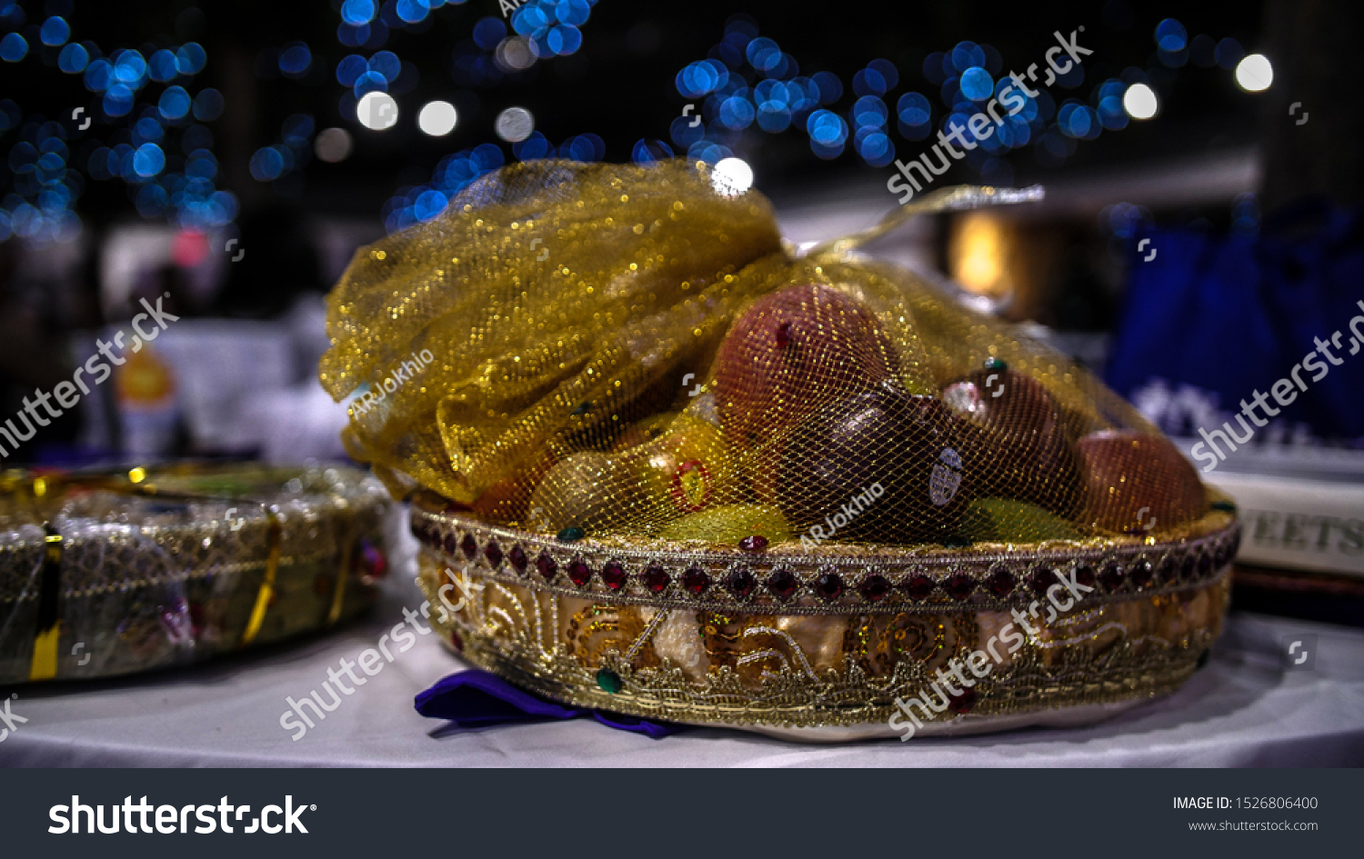 Wrapped Fruit Basket Gift Wedding Ritual Stock Photo Edit Now