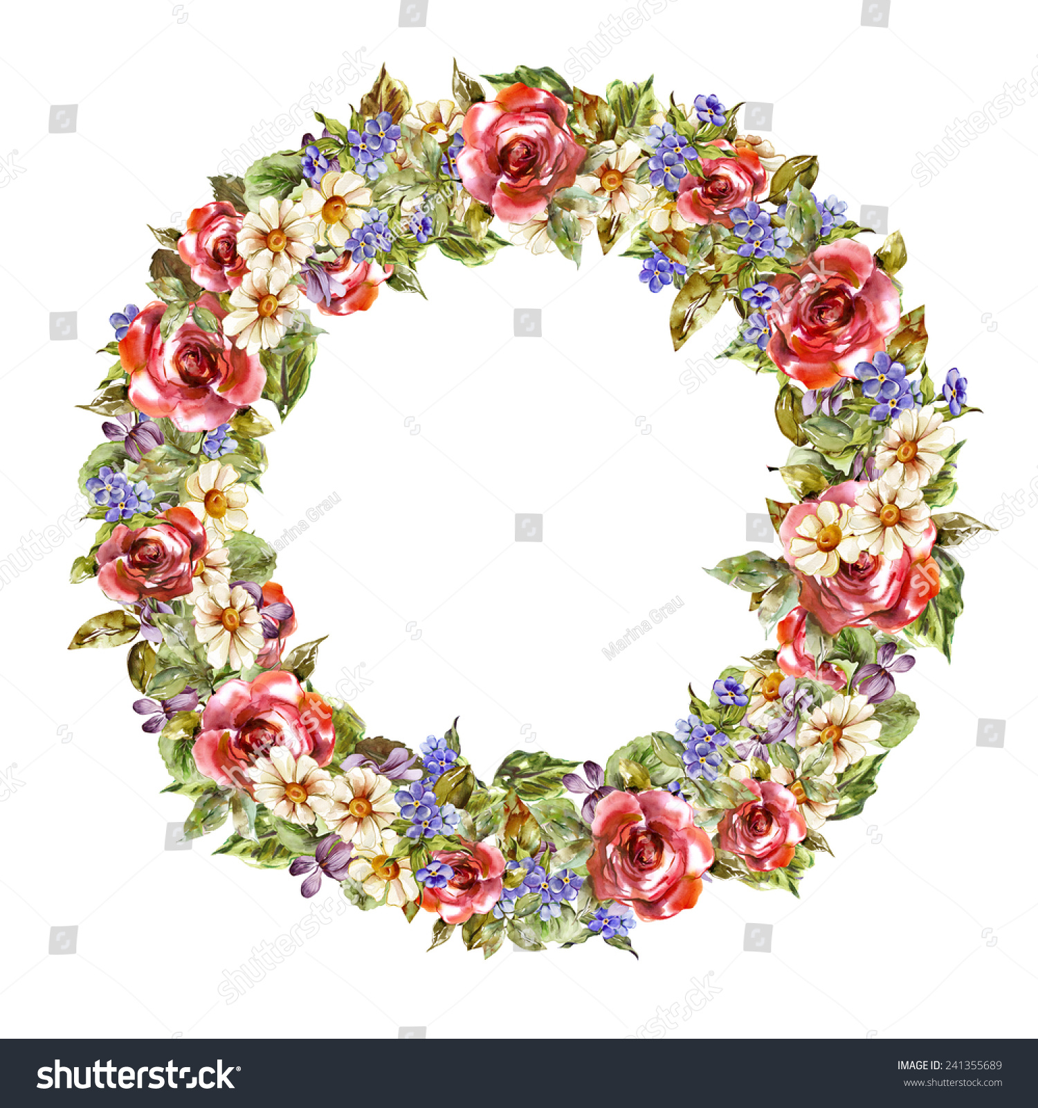 Wreath Flowers Stock Illustration 241355689 - Shutterstock