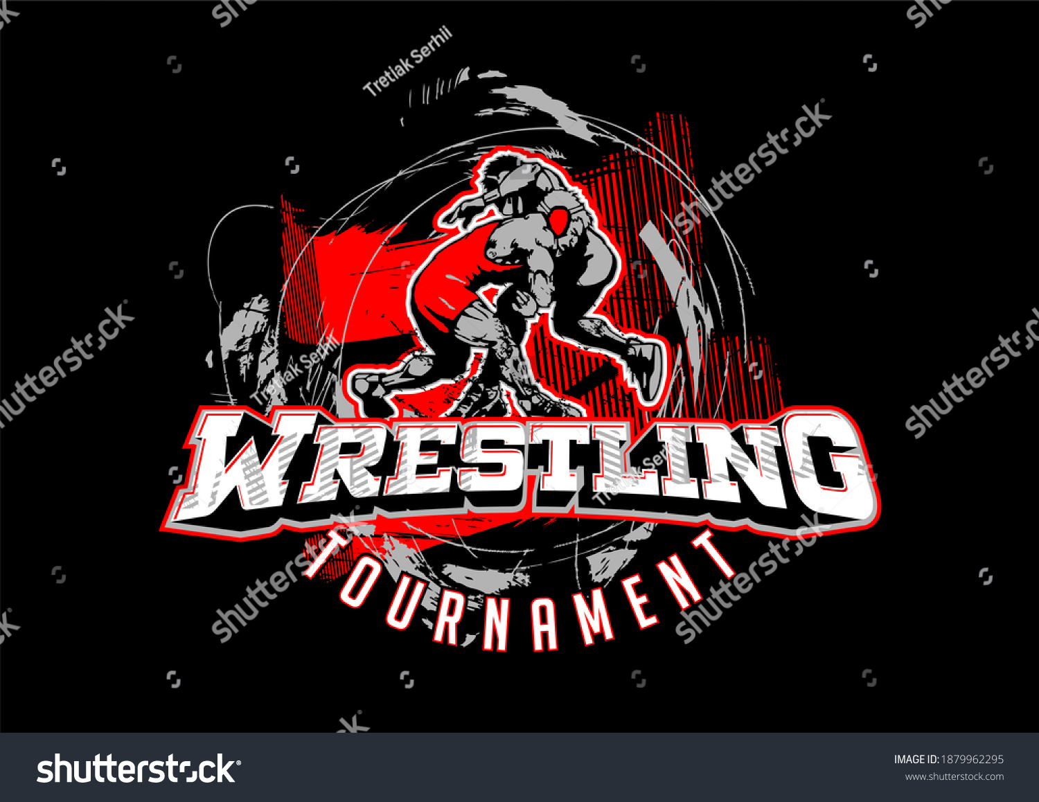 Wrestling Logo Design Sport Icon ภาพประกอบสต็อก 1879962295 Shutterstock