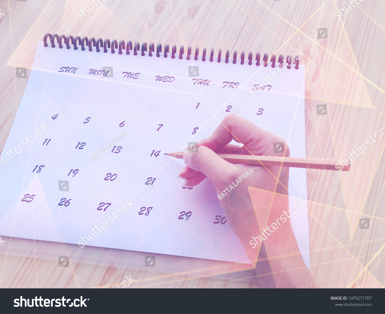 Write Something On Calendar Remind Schedule Stock Photo (Edit Now