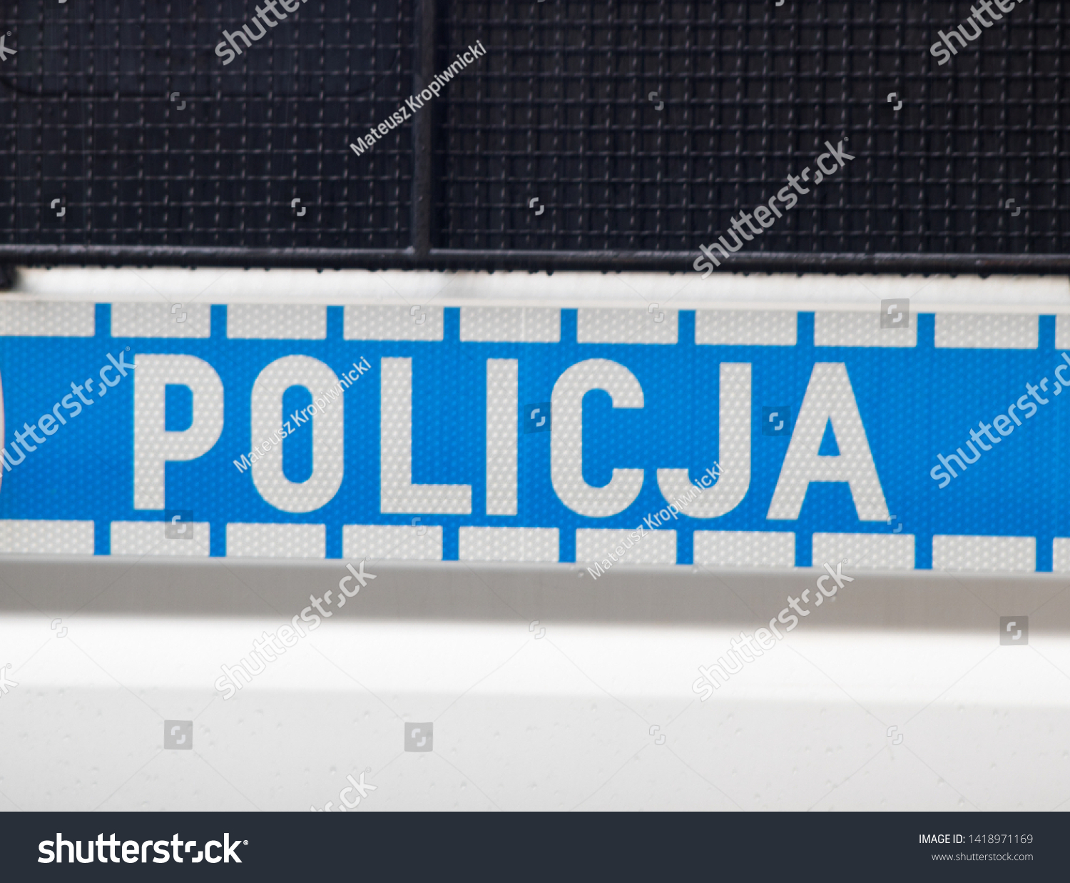 poland june 8 2019 closeup police stock photo edit now 1418971169 shutterstock