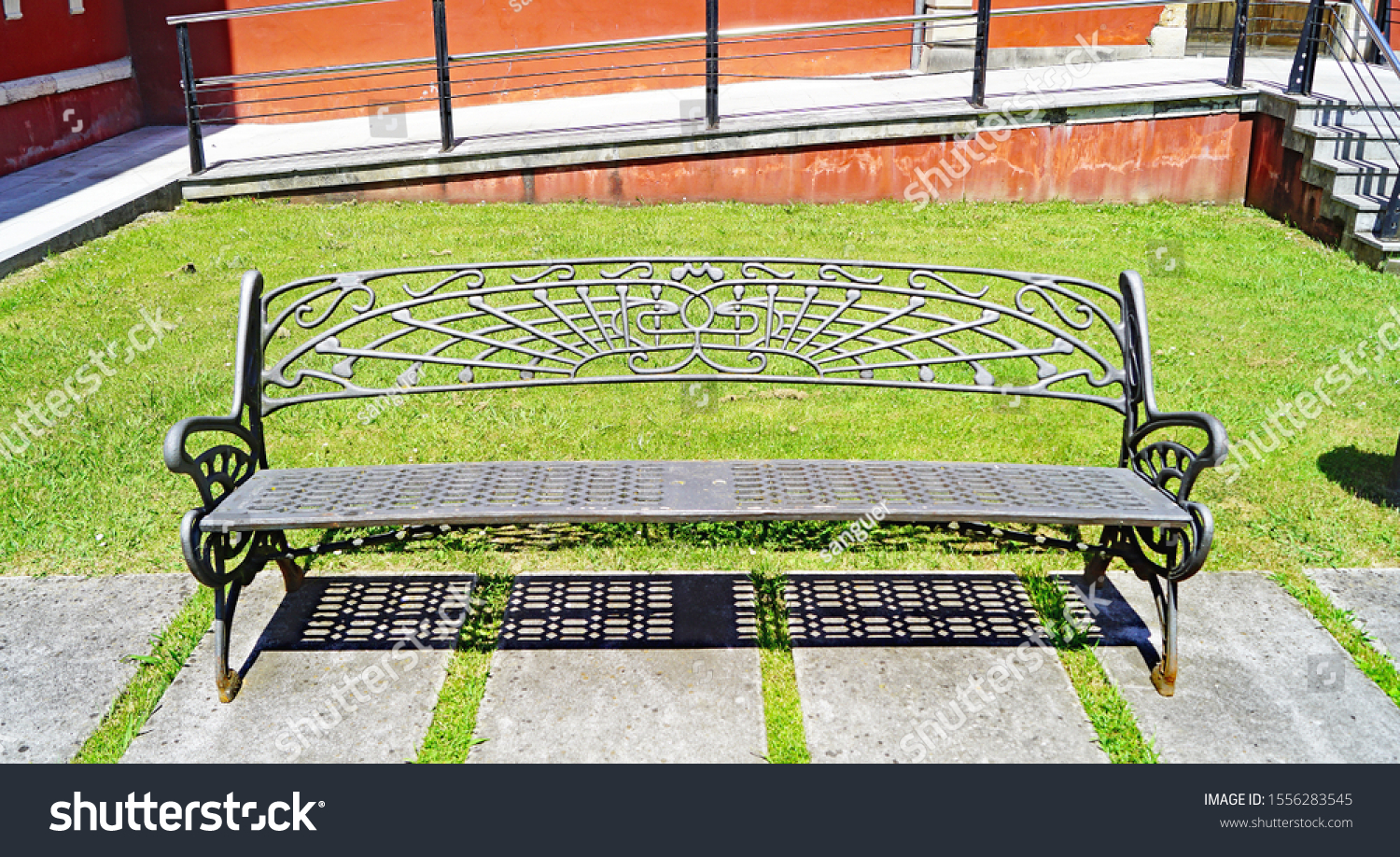 Wrought Iron Benches Some Gardens Cangas Stock Photo Edit Now