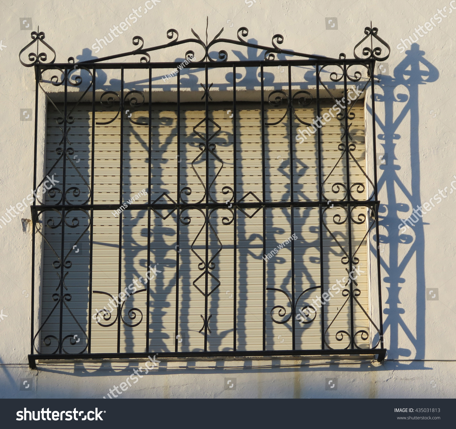 Wrought Iron Grill Bars On Window Stock Photo Edit Now 435031813