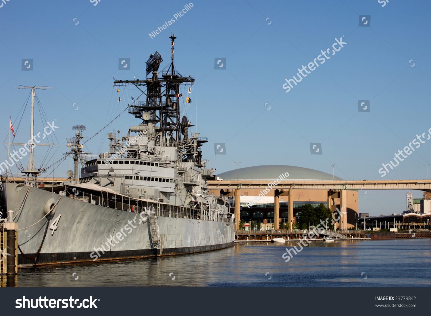 Wwii Era Battleship Docked In Buffalo, Ny Stock Photo 33779842 ...