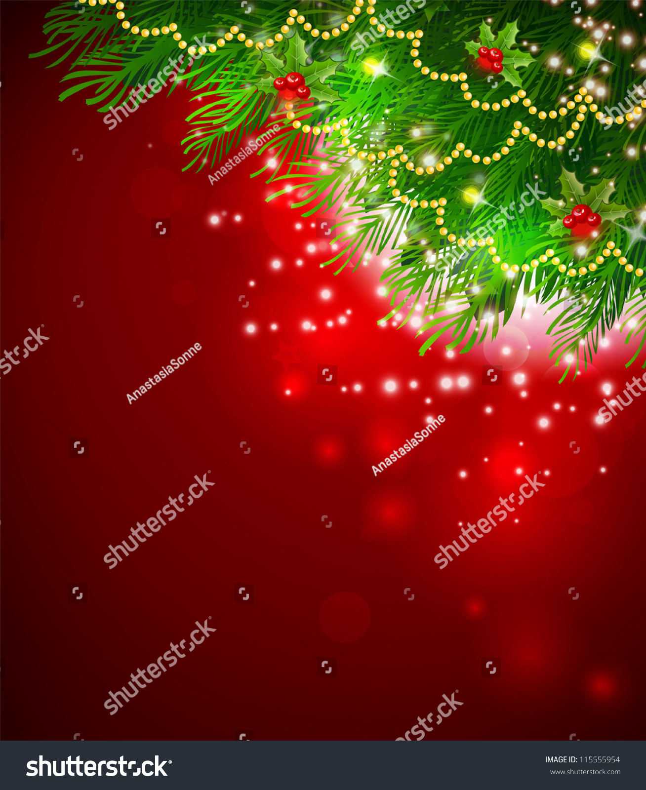 Xmas Branch Stock Photo 115555954 : Shutterstock