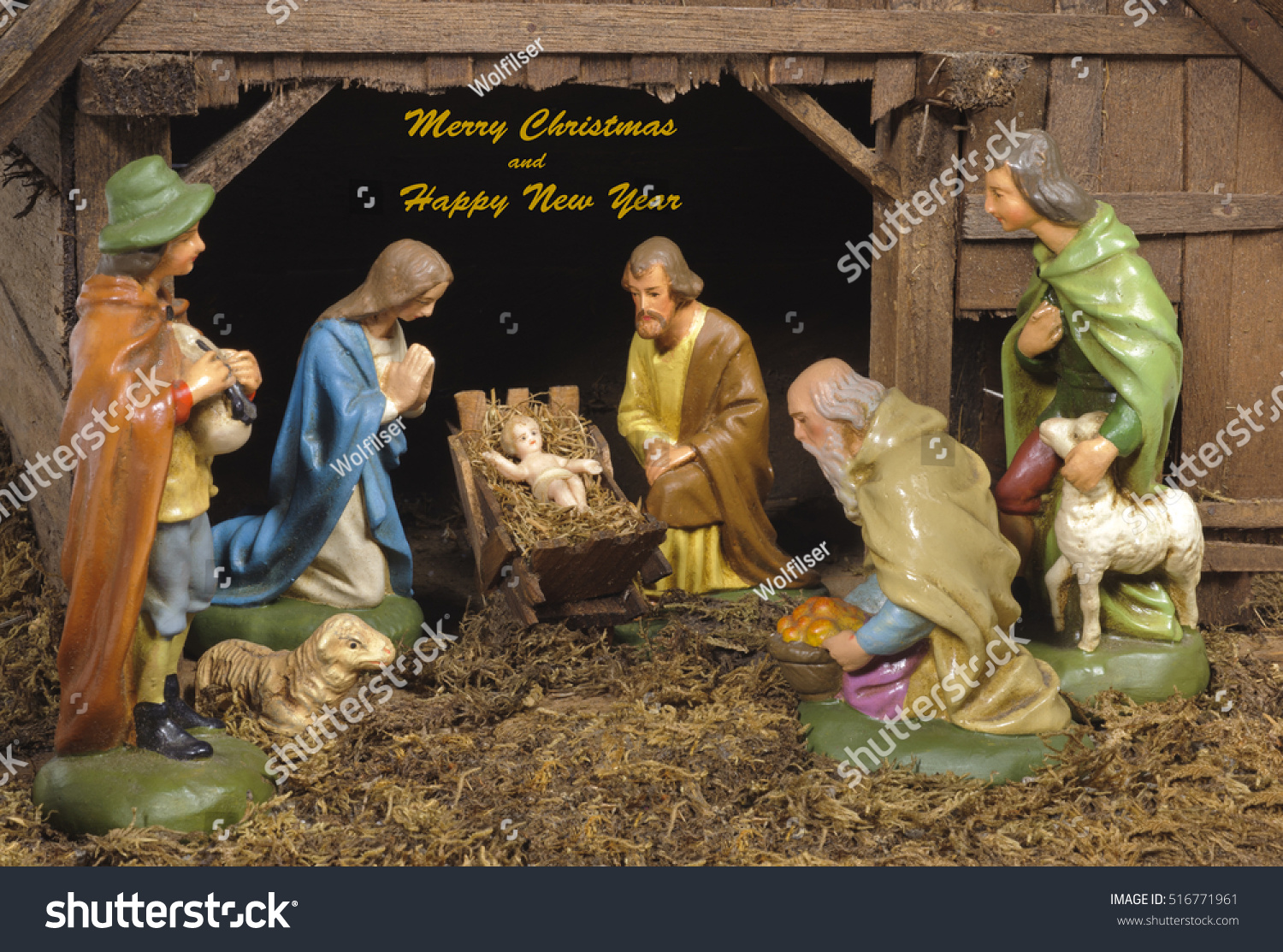 Xmas Crib Nativity Scene Stock Photo Edit Now 516771961