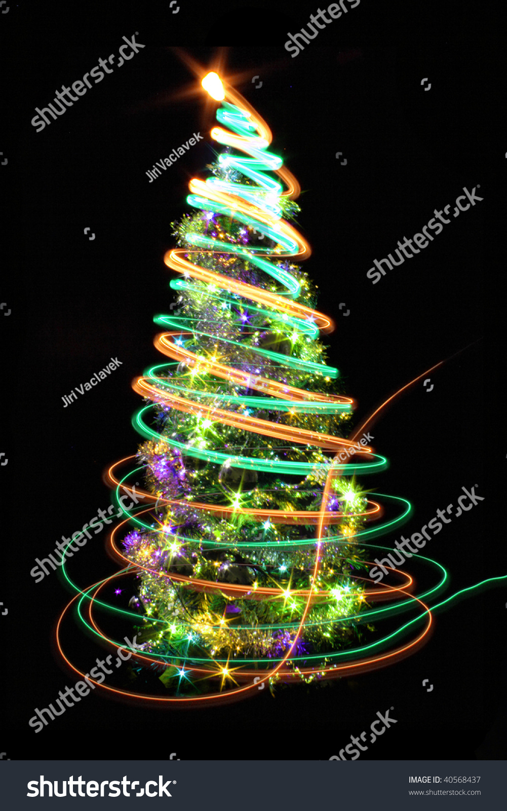 Xmas Tree Isolated On The Black Background Stock Photo 40568437 : Shutterstock