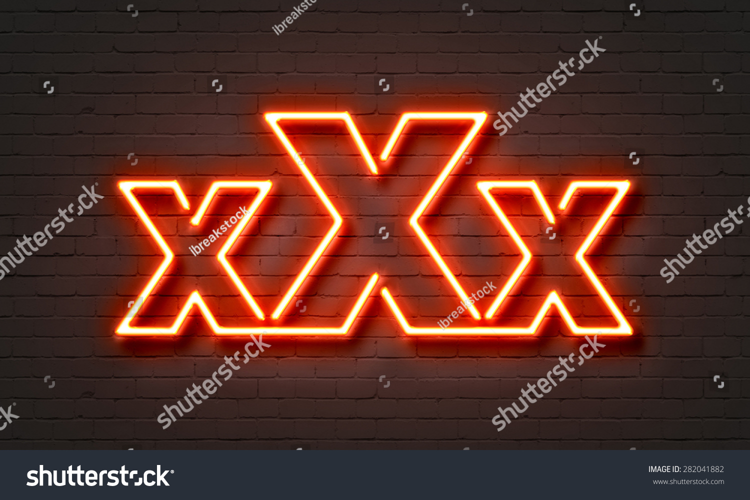 Xxx Neon Sign On Brick Wall Stock Illustration 282041882 2745