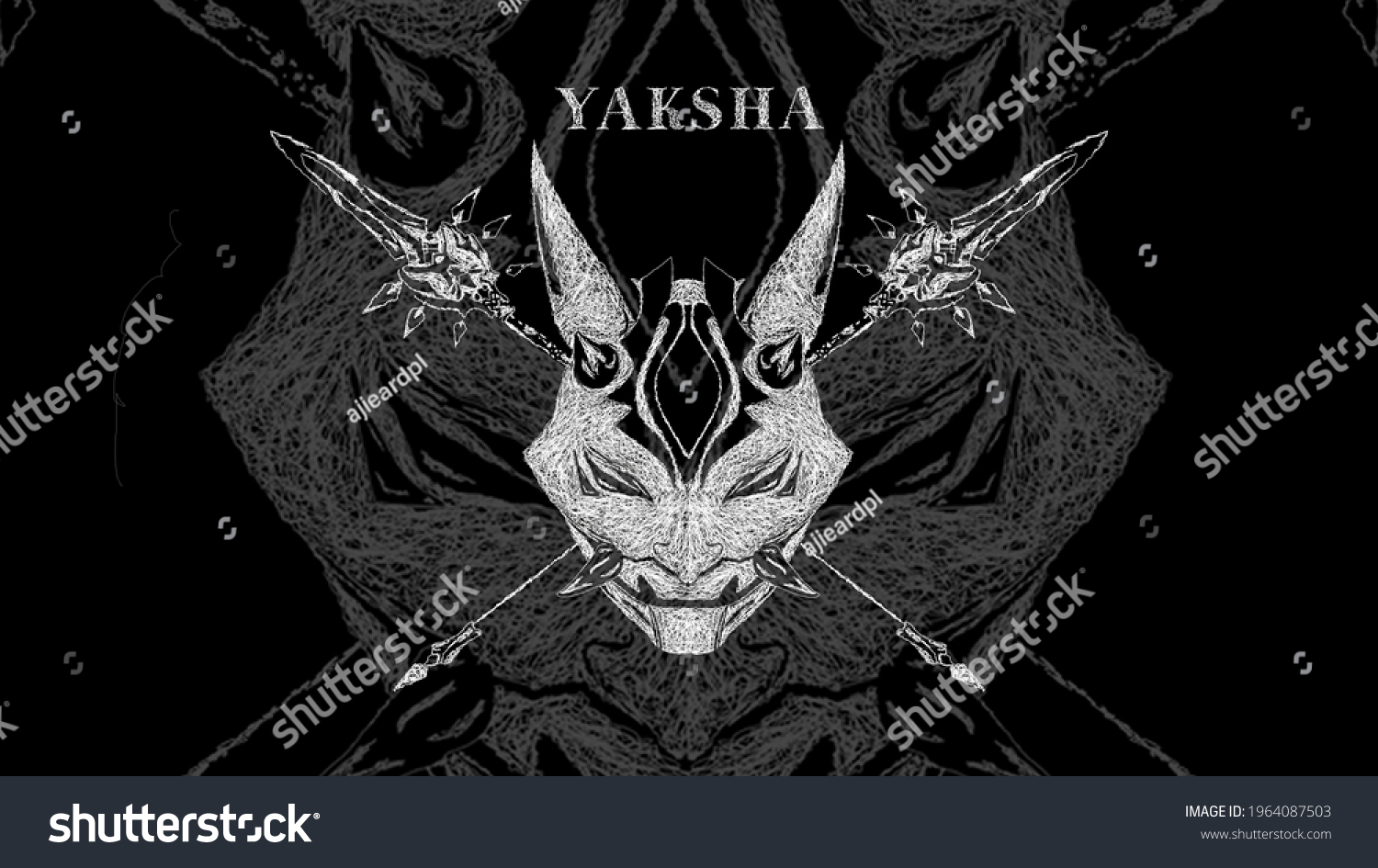 Yaksha Xiao Genshin Impact Wallpaper Black Stock Illustration 1964087503 Shutterstock