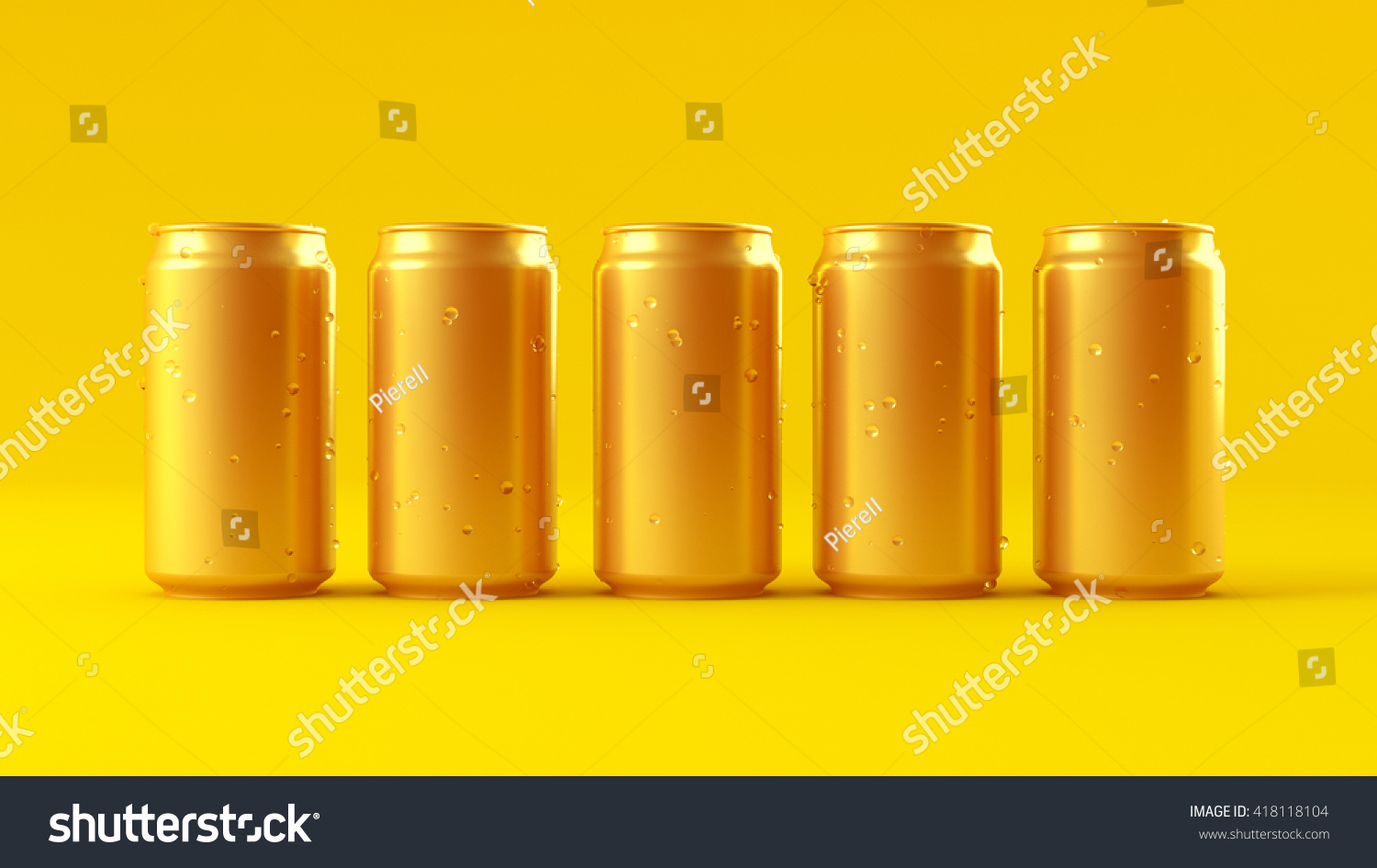 Download Yellow Background Aluminum Cans 3d Illustration Stock Illustration 418118104 PSD Mockup Templates