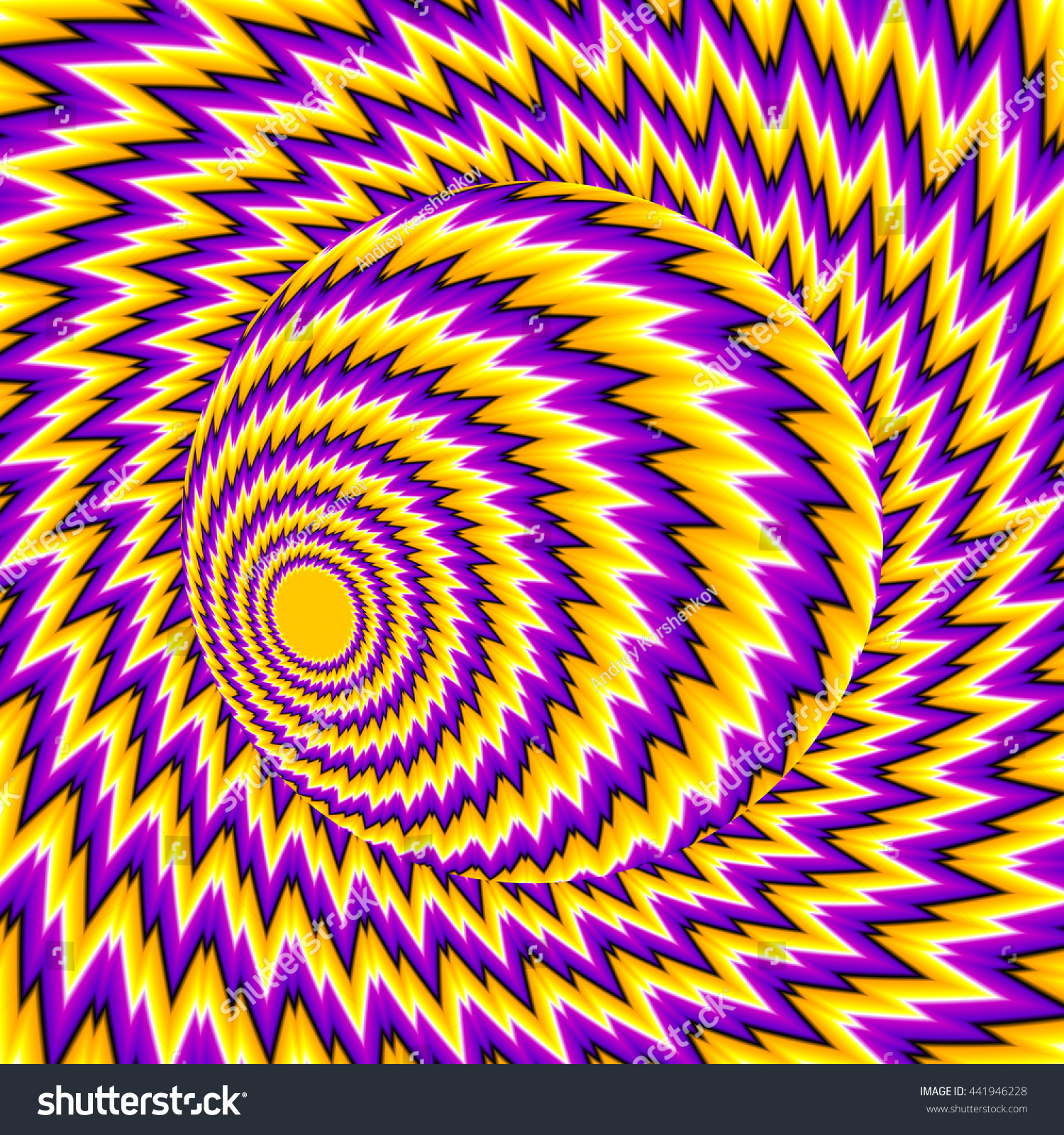 Yellow Background Moving Ball Optical Illusion Stock Illustration