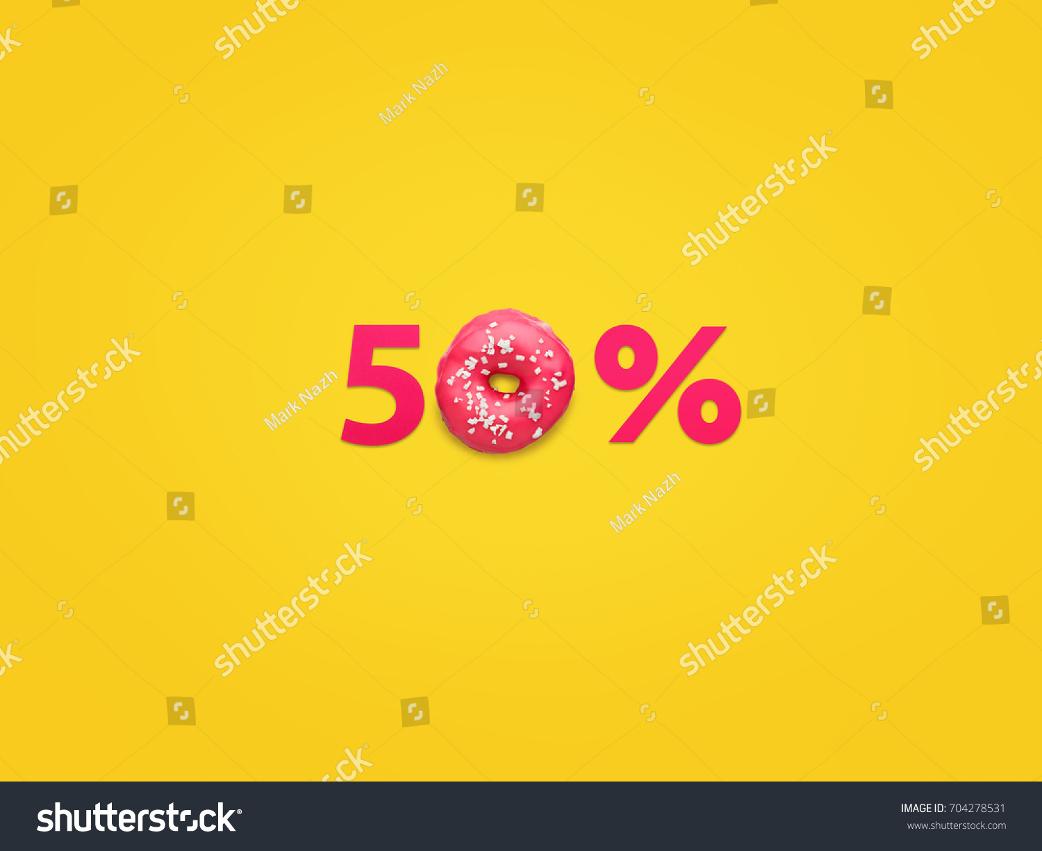 yellow-background-pink-number-pink-doughnut-stock-illustration