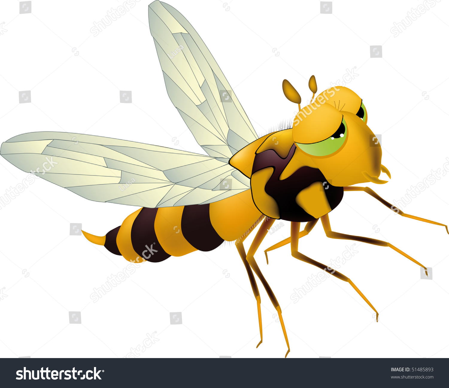 Yellow Bee Stock Illustration 51485893 - Shutterstock