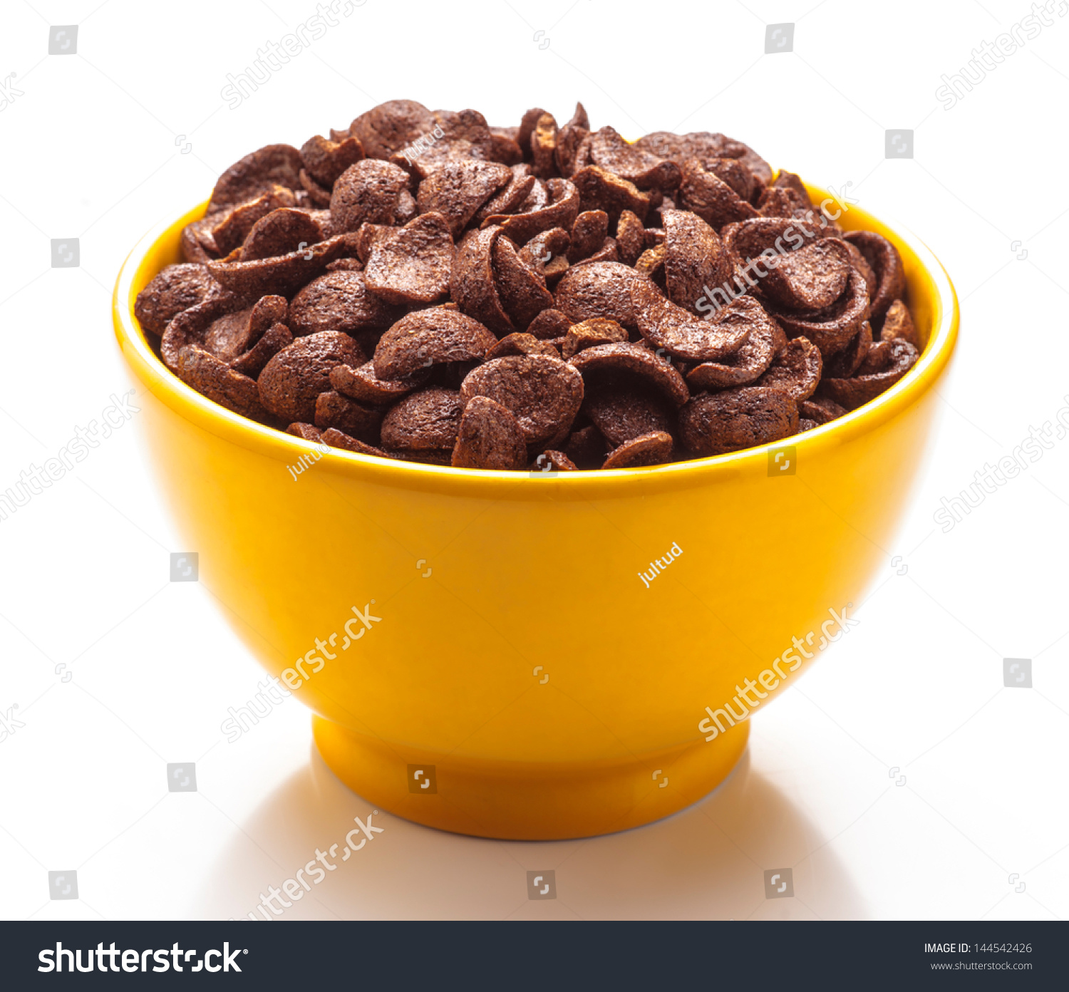 Yellow Bowl Full Cereal Chocolate Stock Photo Edit Now 144542426