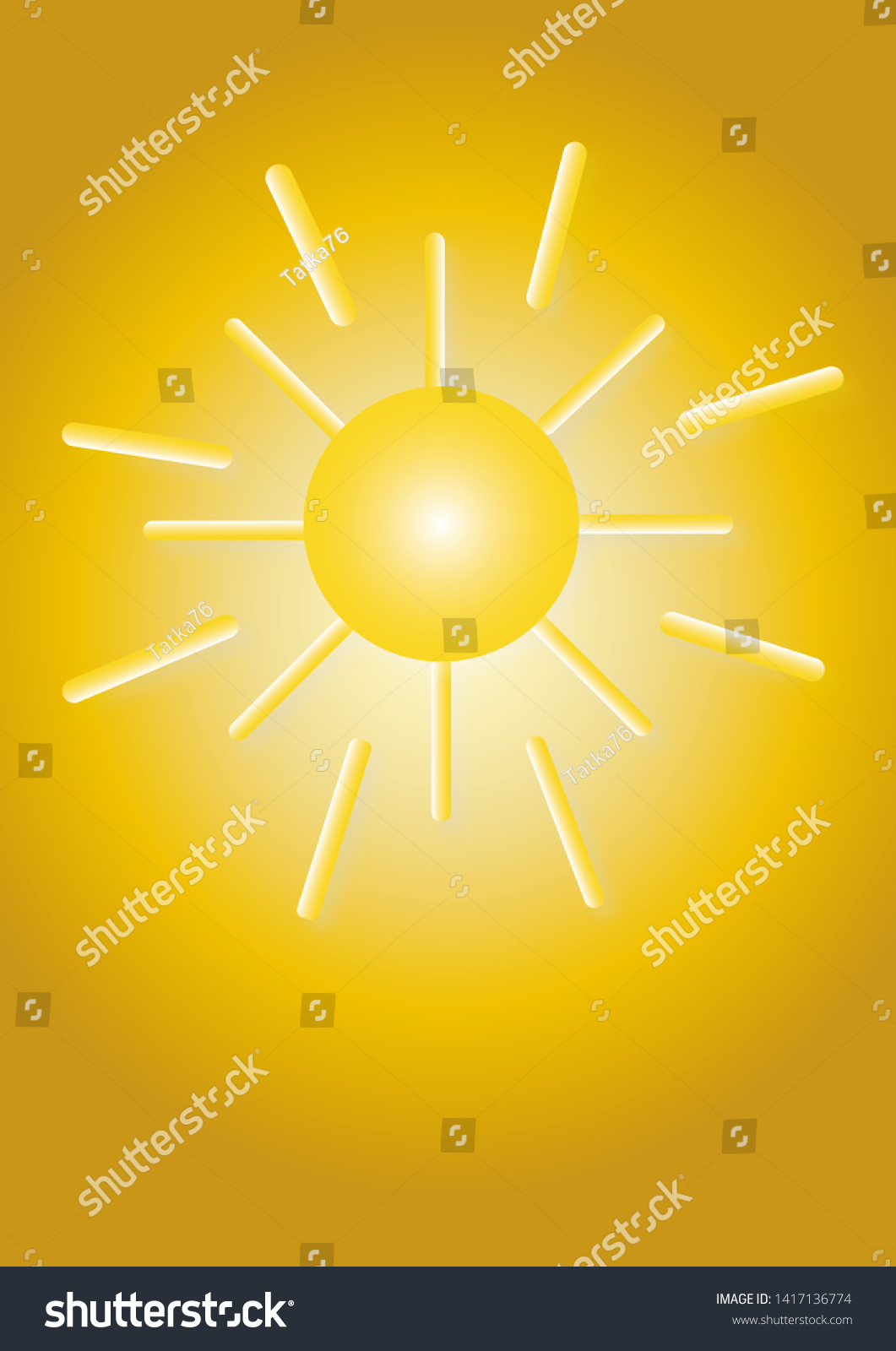 Yellow Drawing Sun Rays Stock Illustration 1417136774