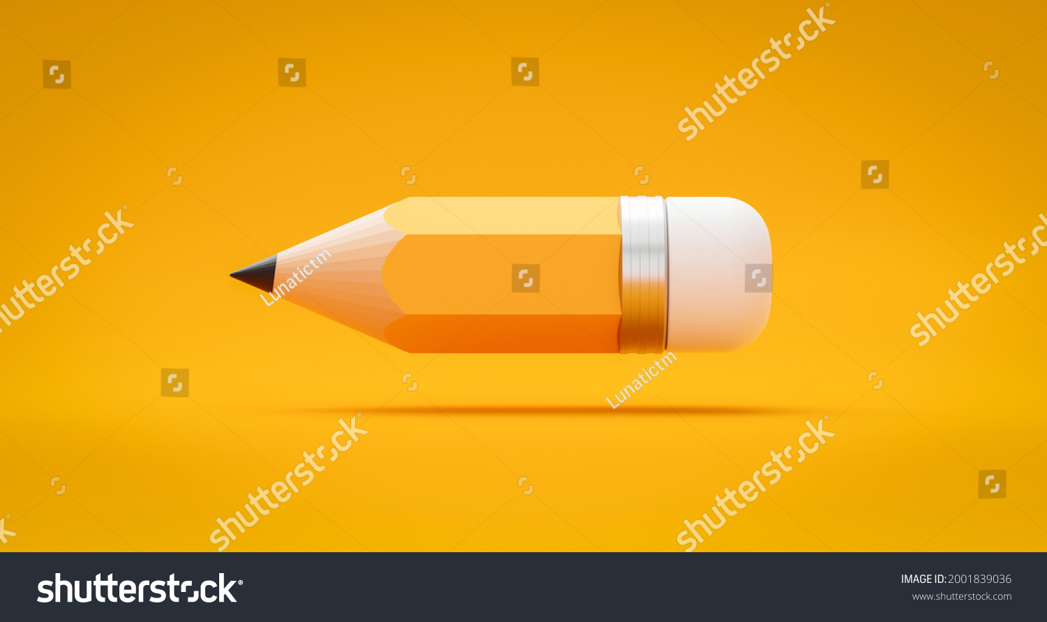 Yellow Drawing Pencil Art Design Education Stock Illustration 2001839036