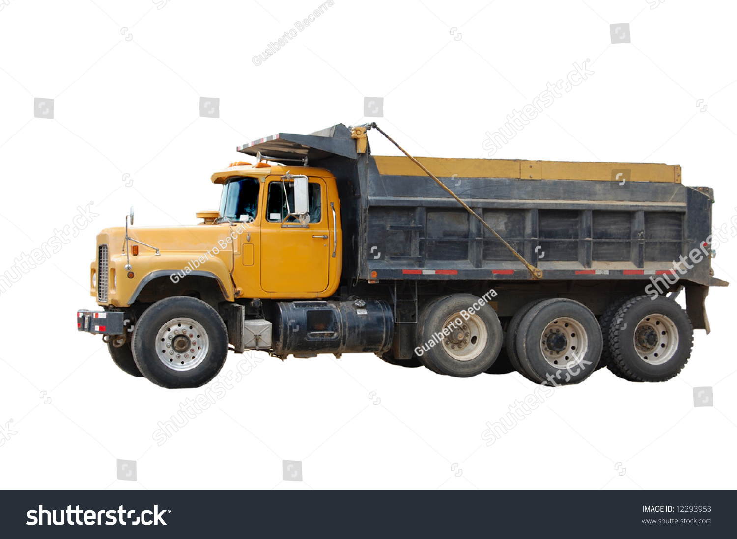 Yellow Dump Truck Isolated On White Stock Photo 12293953 : Shutterstock