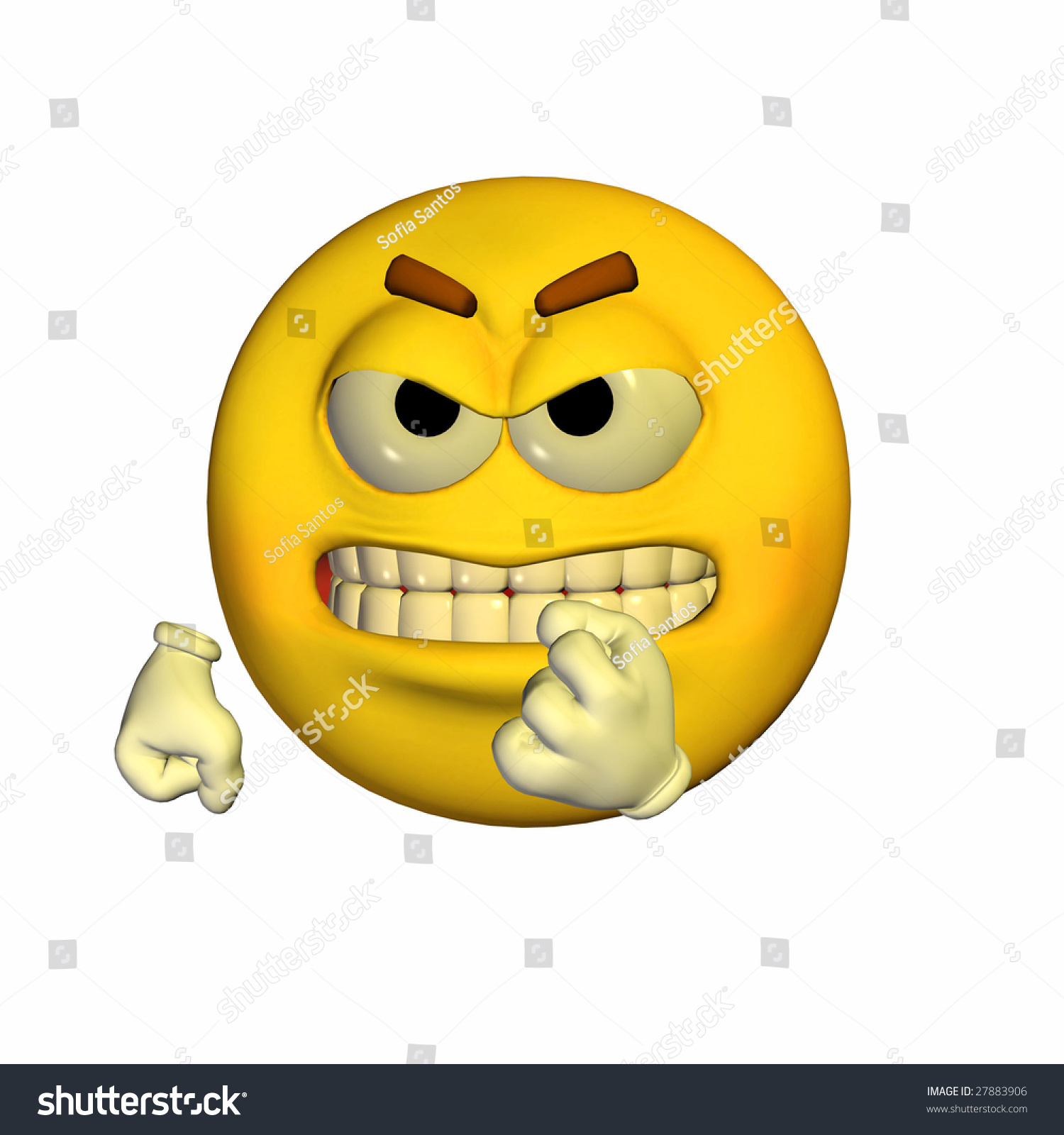 Yellow Emoticon Guy - Rage Expression Stock Photo 27883906 : Shutterstock