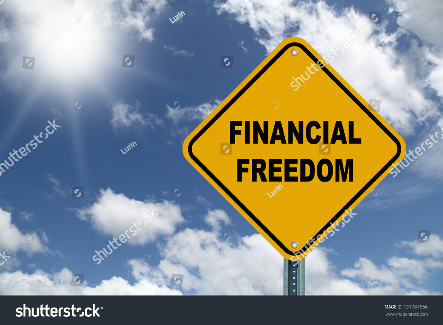 Yellow Financial Freedom Road Sign Stock Photo 131787566 : Shutterstock