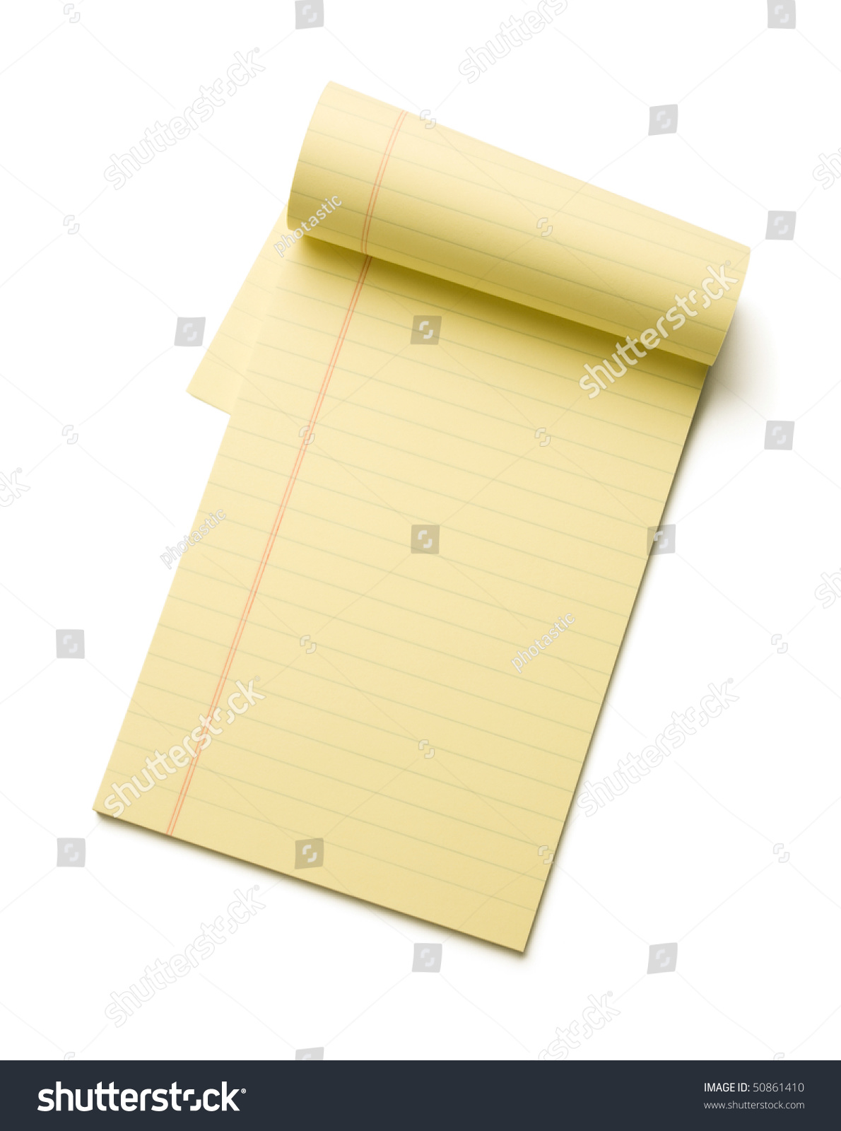 Yellow Legal Pad Isolated On White Stock Photo 50861410 - Shutterstock