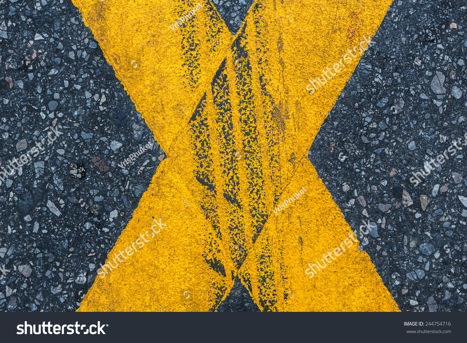 Yellow Line On Road Texture Background Stock Photo 244754716 