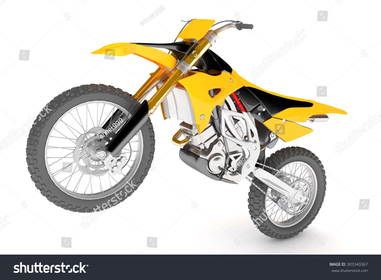 Yellow Motorcycle Isolated Stock Illustration 303340367