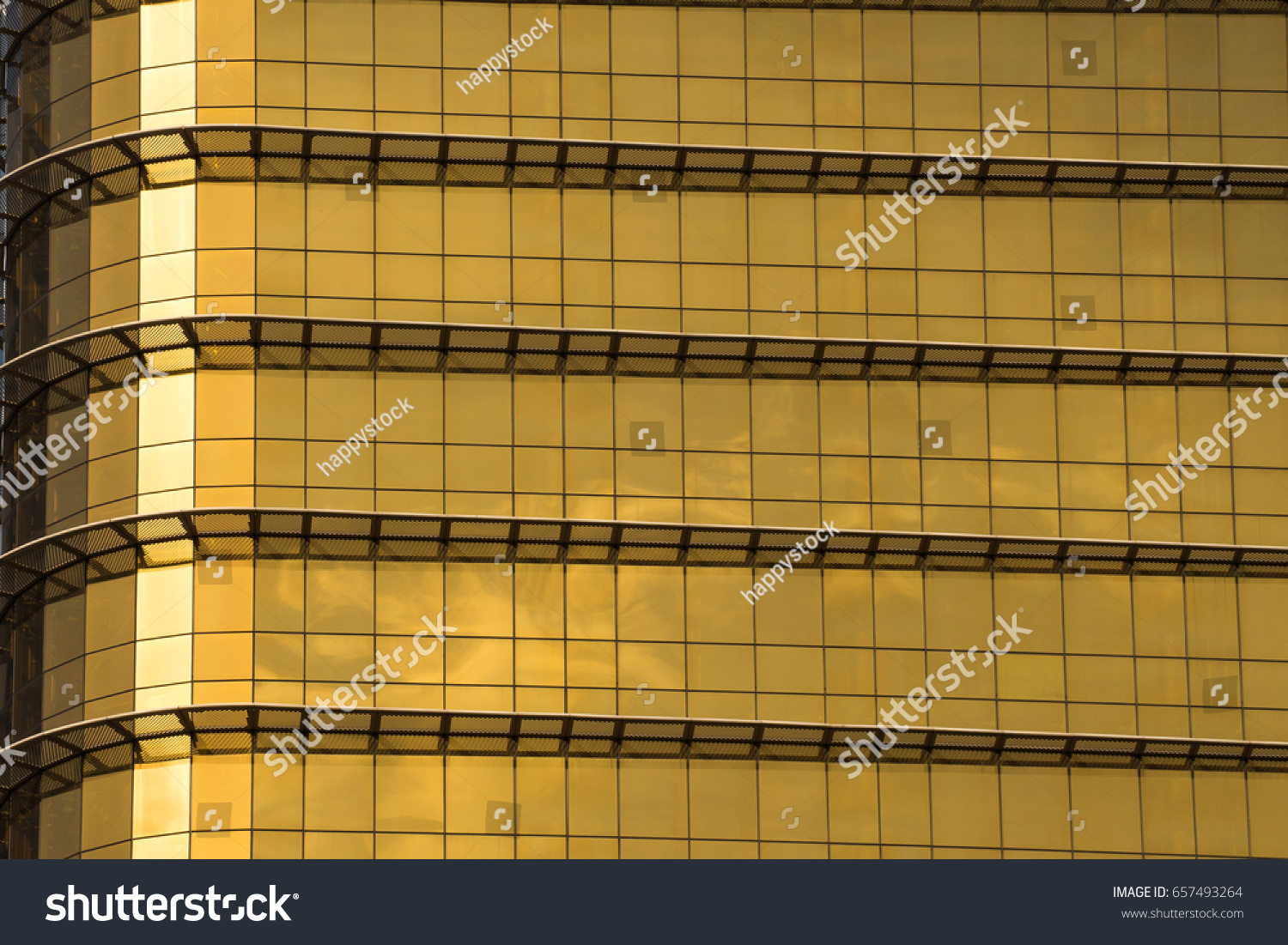 Yellow Gold Mirror Glass Building Exterior Stock Photo Edit Now 657493264