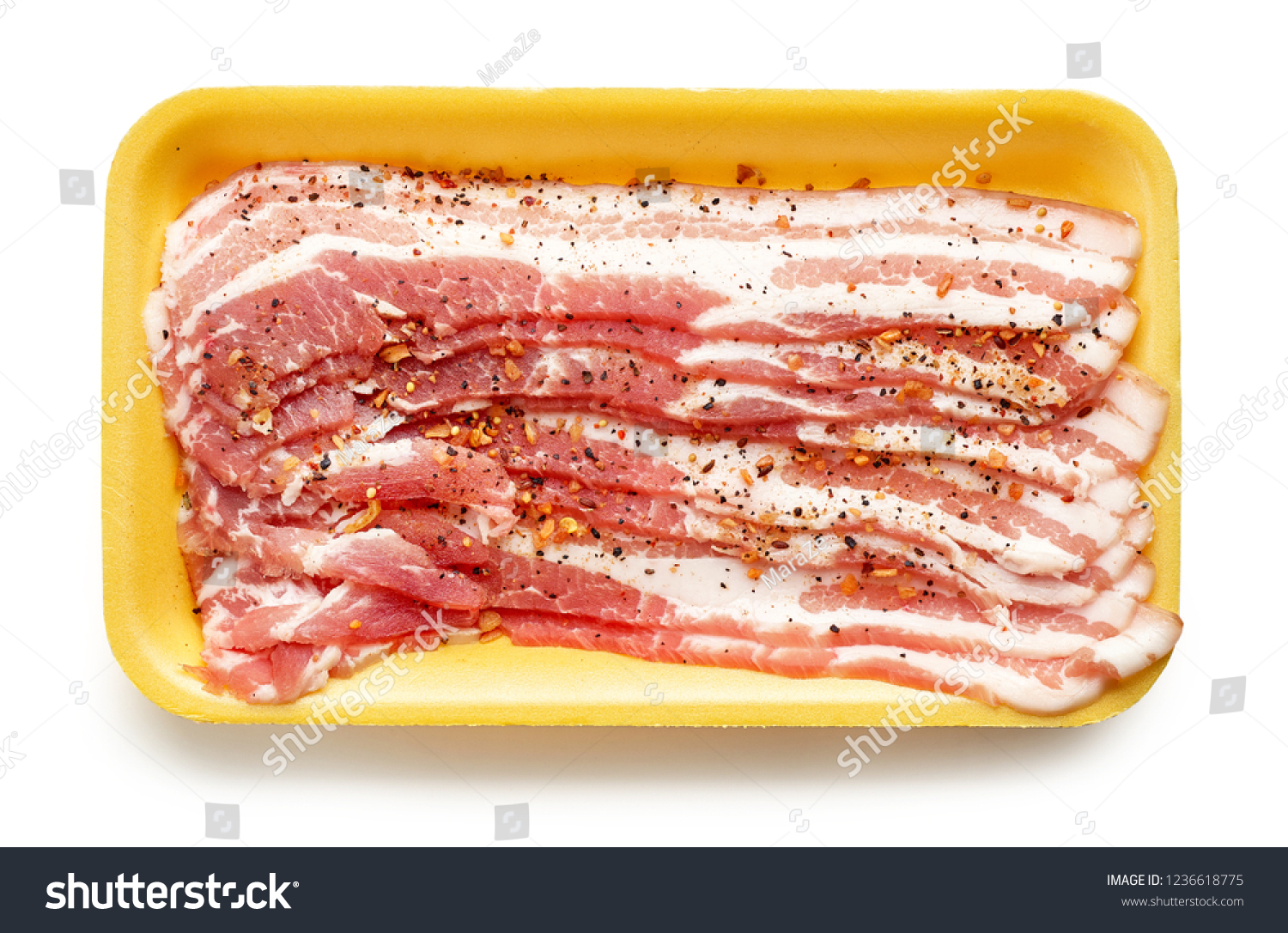Download Yellow Plastic Tray Spicy Breakfast Bacon Stock Photo Edit Now 1236618775 PSD Mockup Templates