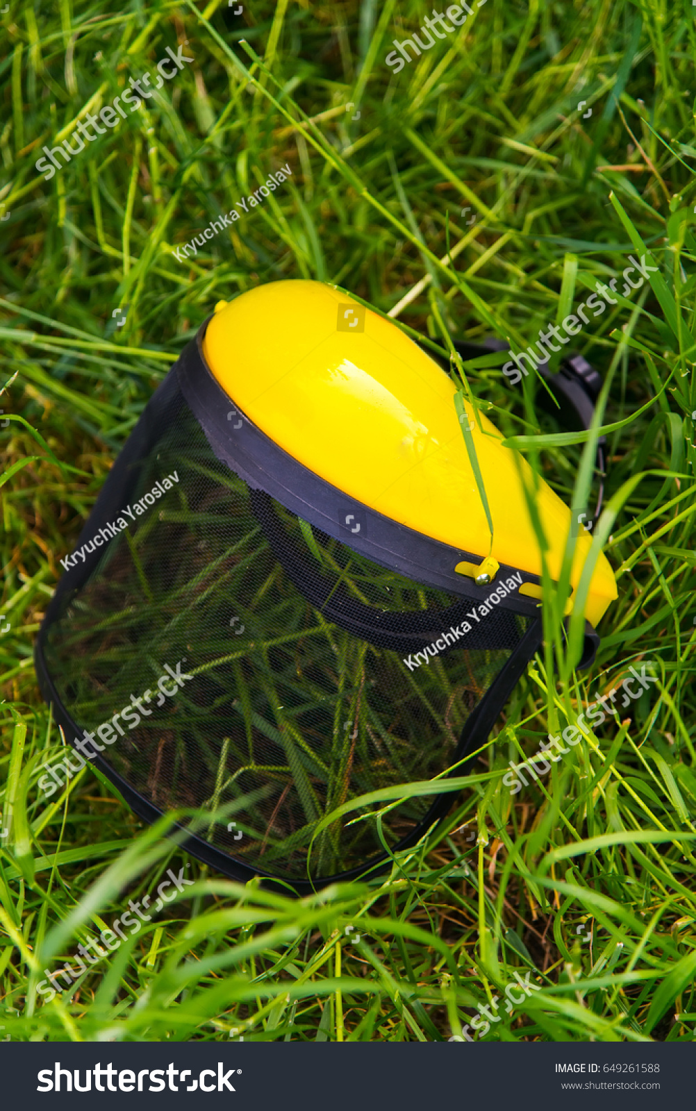 Download Yellow Protective Mask Lawn Mower Grid Stock Photo Edit Now 649261588 PSD Mockup Templates