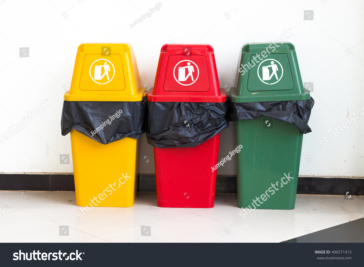 Download Yellow Red Green Bins Trashcans Miscellaneous Stock Image 406571413 Yellowimages Mockups