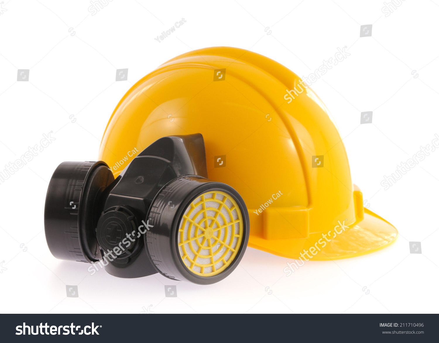 Download Yellow Safety Helmet Chemical Protective Mask Miscellaneous Stock Image 211710496 PSD Mockup Templates