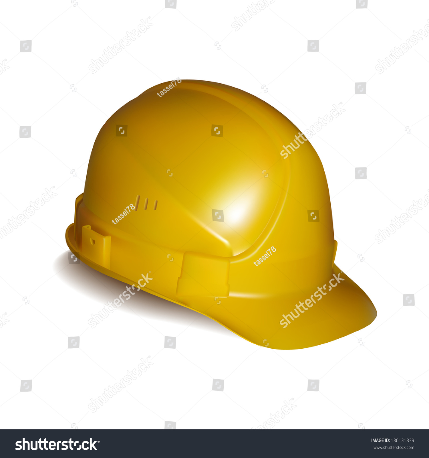 Yellow Safety Helmet On White Background Stock Photo 136131839 ...