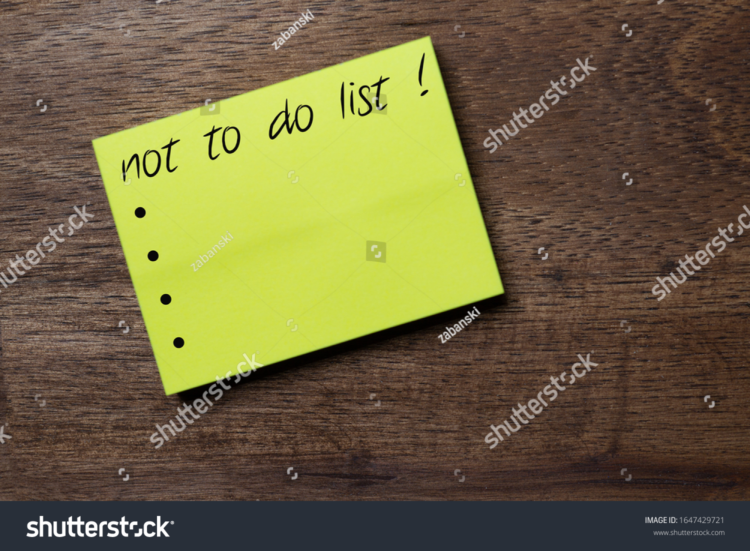 not to do list examples