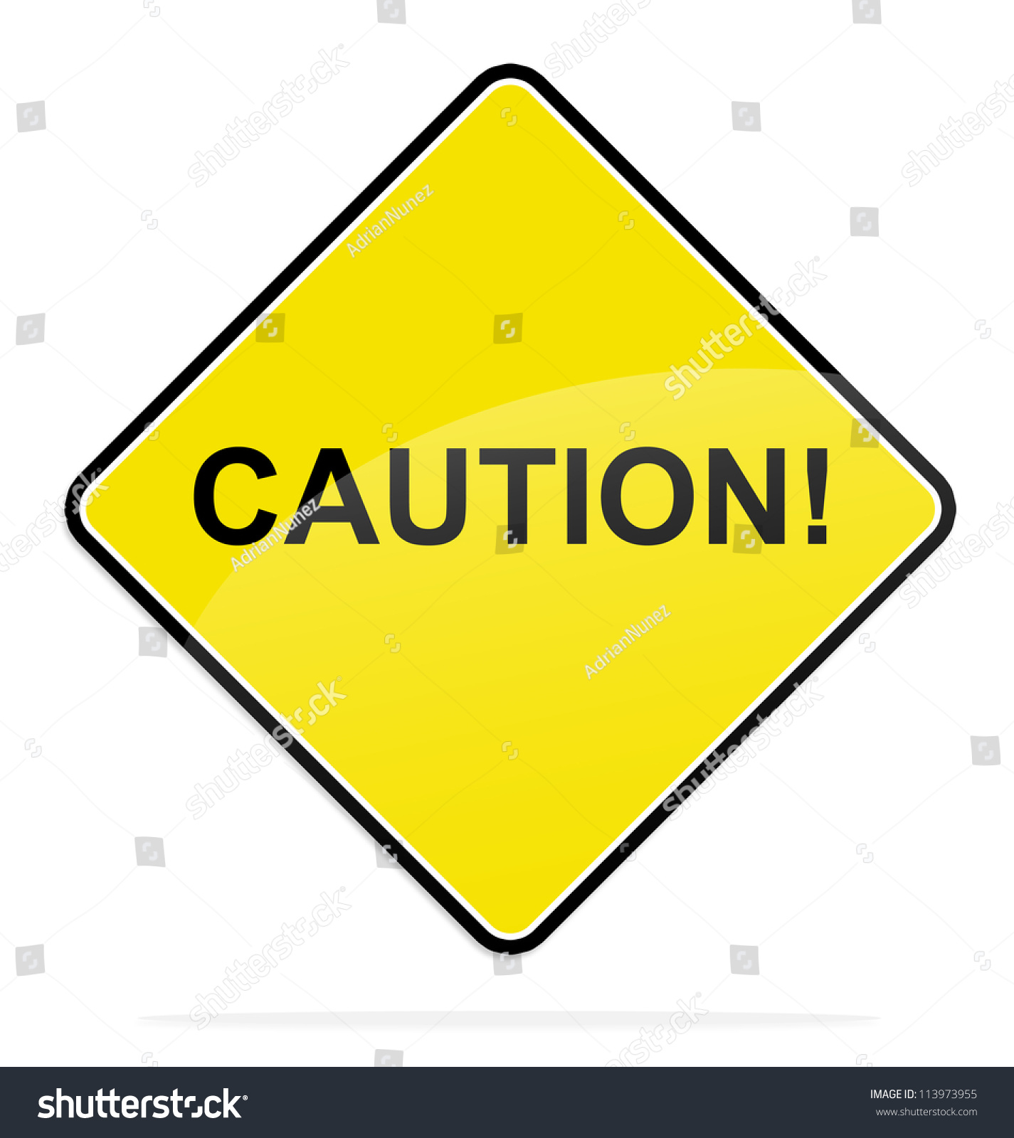 Yellow Signal,Caution! Text Stock Photo 113973955 : Shutterstock